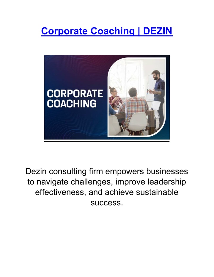 corporate coaching dezin