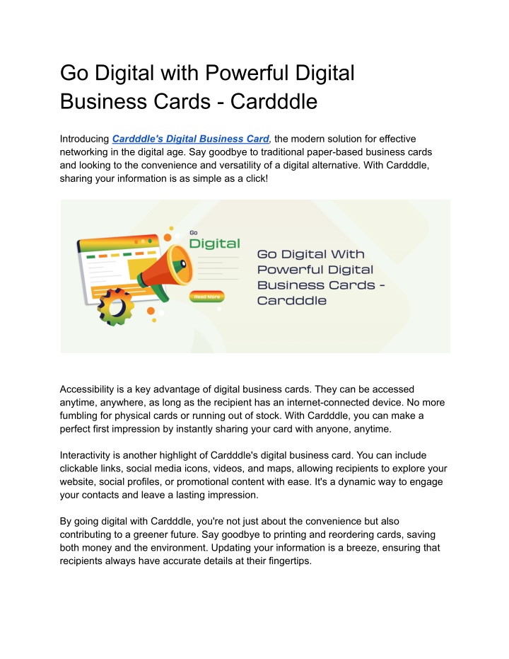 go digital with powerful digital business cards