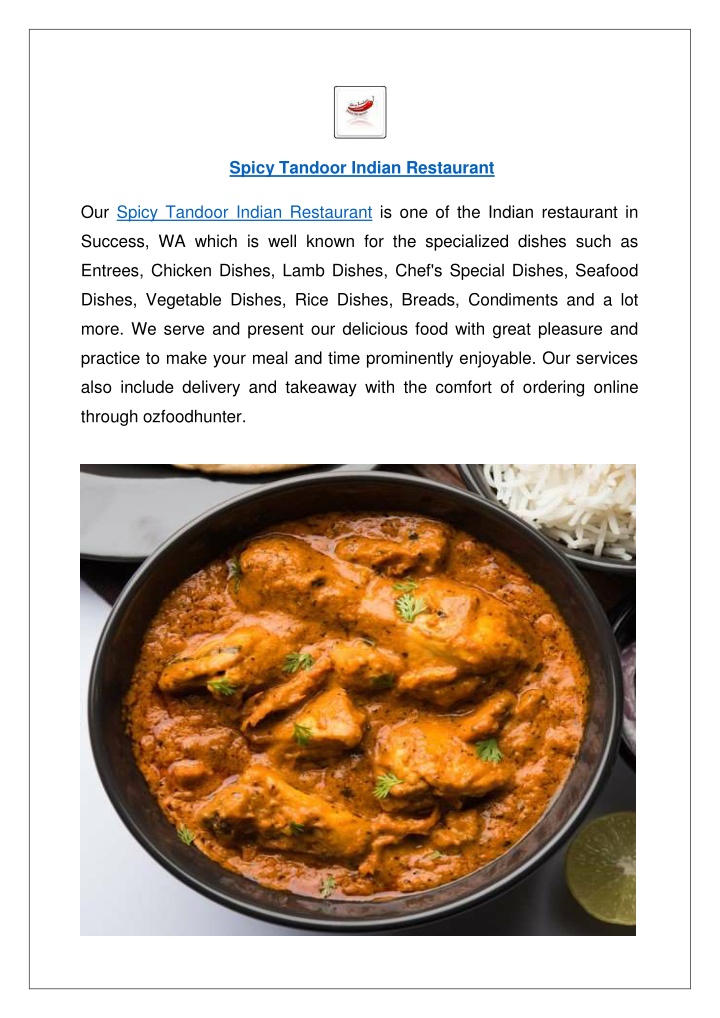 spicy tandoor indian restaurant