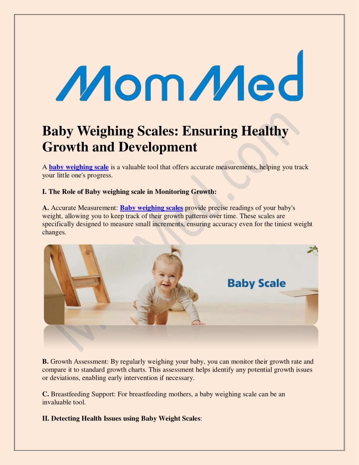 baby weighing scales ensuring healthy growth