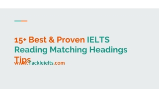 Best & Proven IELTS Reading Matching Headings Tips