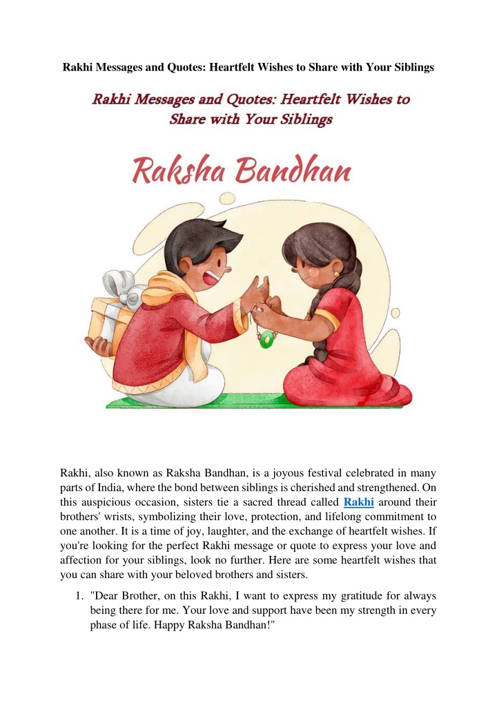 rakhi messages and quotes heartfelt wishes