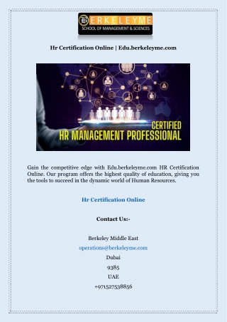 hr certification online edu berkeleyme com
