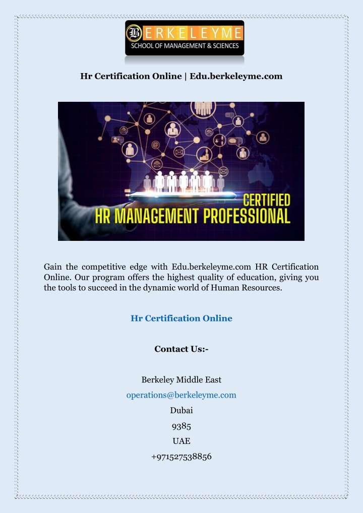 hr certification online edu berkeleyme com
