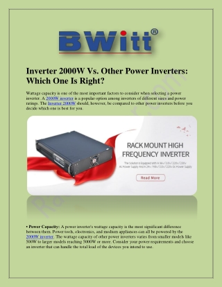Inverter 2000W, Power Inverters - Rackinverter.com