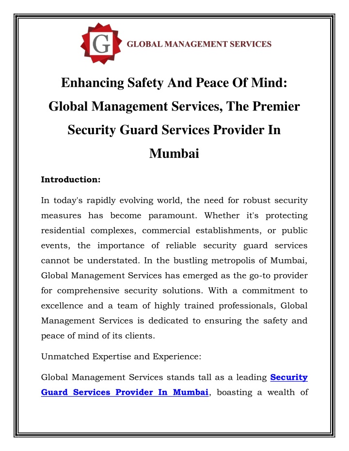 enhancing safety and peace of mind