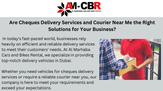 Are Cheques Delivery Services and Courier Near Me the Right Solutions for Your Business