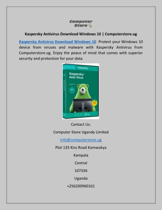 Kaspersky Antivirus Download Windows 10 | Computerstore.ug