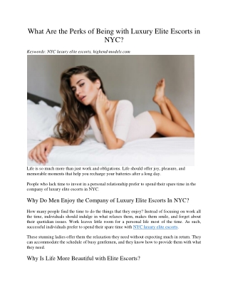 what are the perks of being with luxury elite