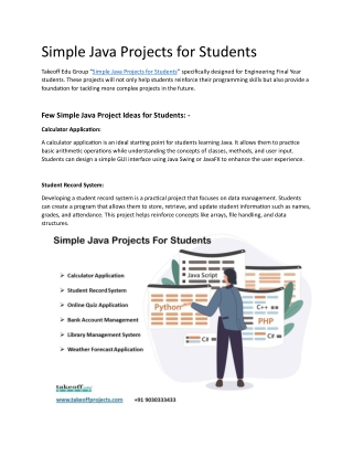 Simple Java Projects for Students