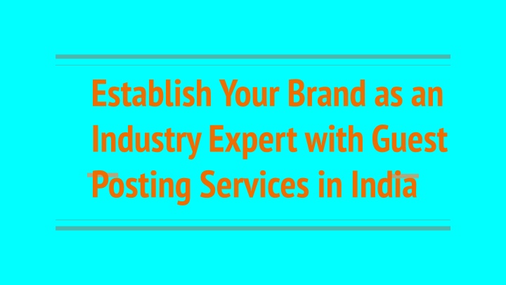 establish your brand as an industry expert with