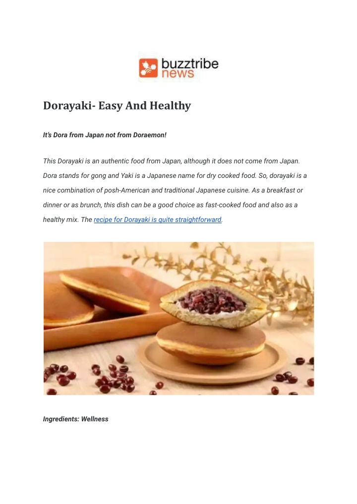 dorayaki easy and healthy