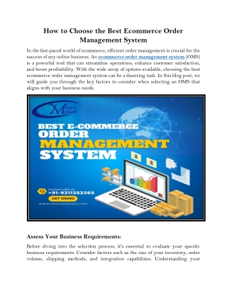 How to Choose the Best Ecommerce Order Management System