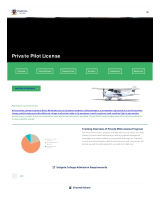 Aviation Programs - Private Pilot License in Delta. BC