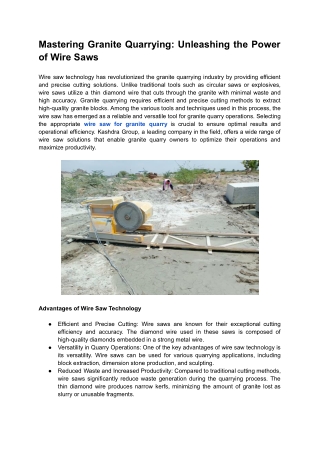 mastering granite quarrying unleashing the power