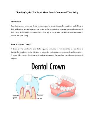 Dispelling Myths The Truth About Dental Crowns and Your Safety