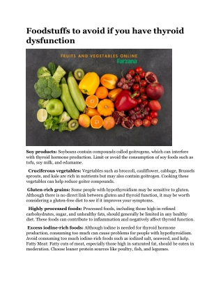 foodstuffs to avoid if you have thyroid