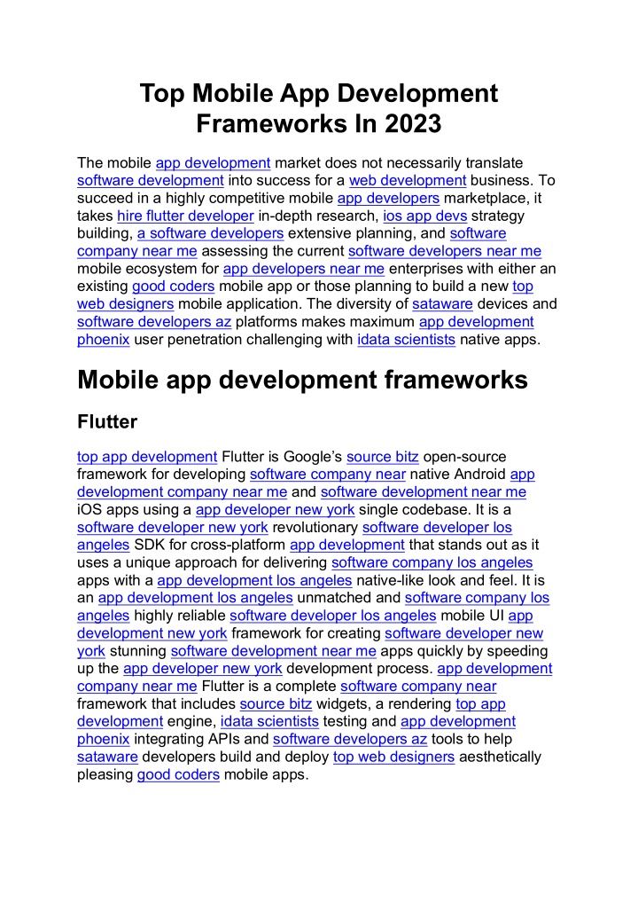 top mobile app development frameworks in 2023