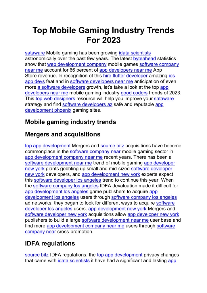top mobile gaming industry trends for 2023