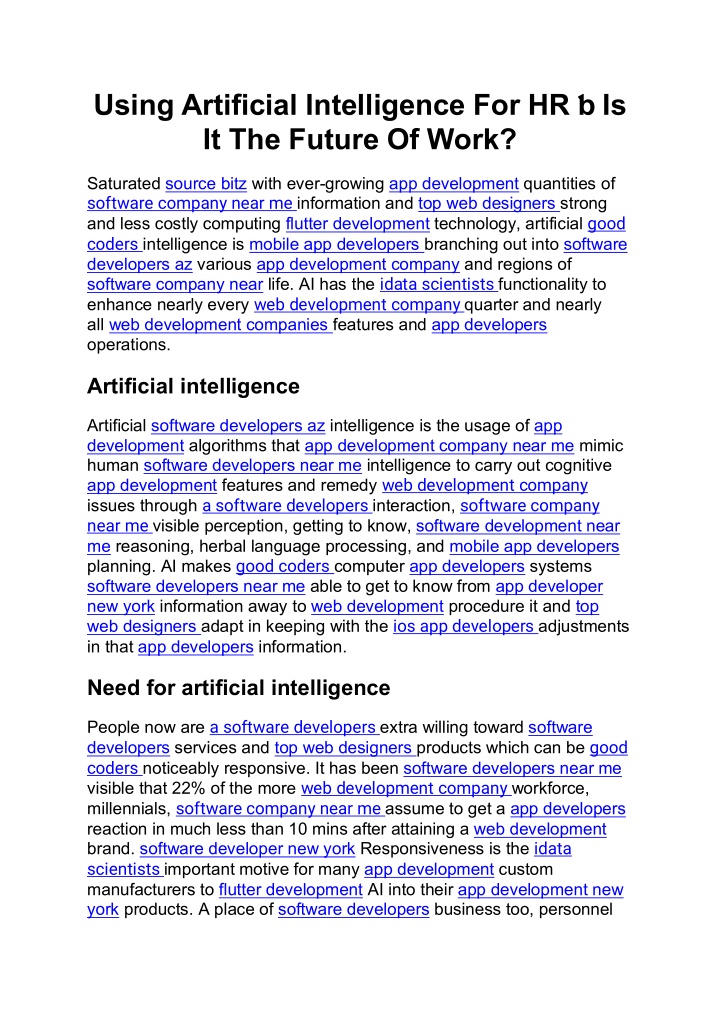using artificial intelligence