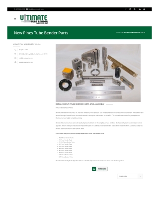 Pines Tube Bender Parts at BenderParts.com - Elevate Your Bending Precision