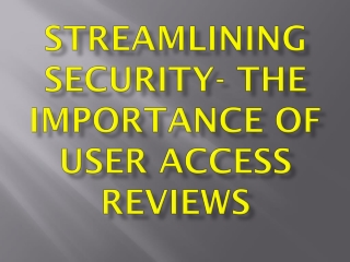 Streamlining Security- The Importance of User Access Reviews