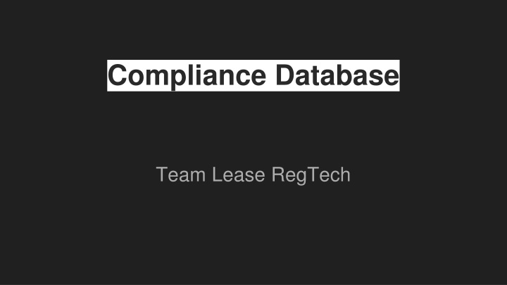 compliance database