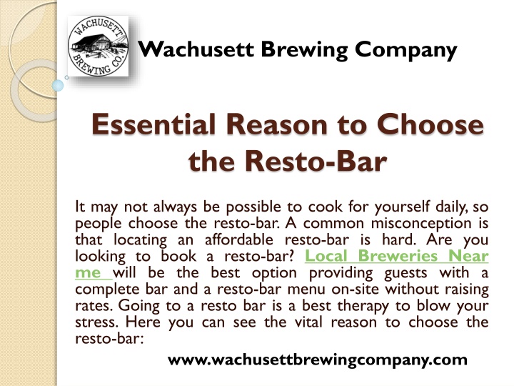 essential reason to choose the resto bar