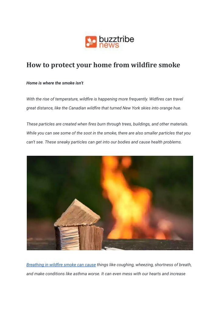 Ppt How To Protect Your Home From Wildfire Smoke Powerpoint Presentation Id12265766 