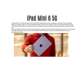 iPad Mini 6 5G
