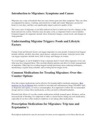 introduction to migraines symptoms and causes