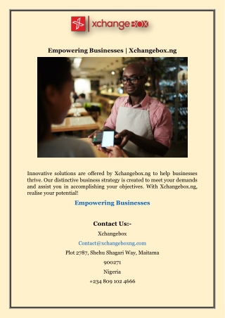 Empowering Businesses | Xchangebox.ng