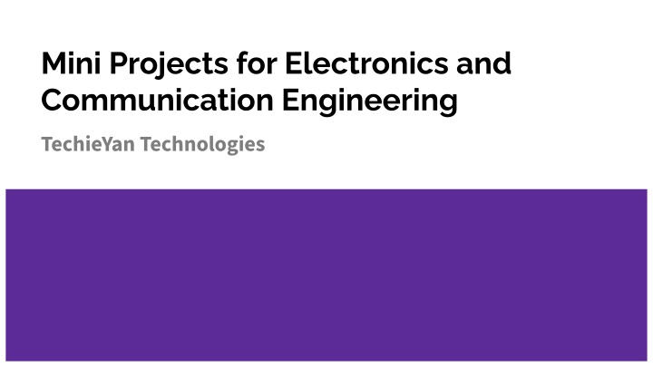 mini projects for electronics and communication