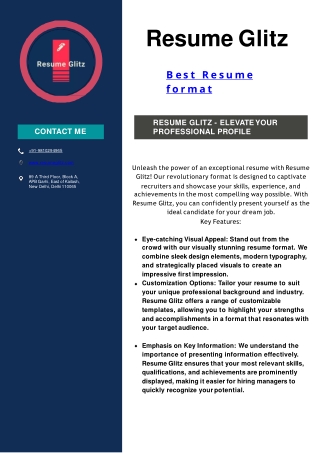 Resume Glitz - Transform Your Resume into a Masterpiece by best resume format