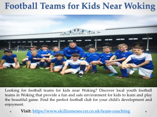 Football Teams for Kids Near Woking