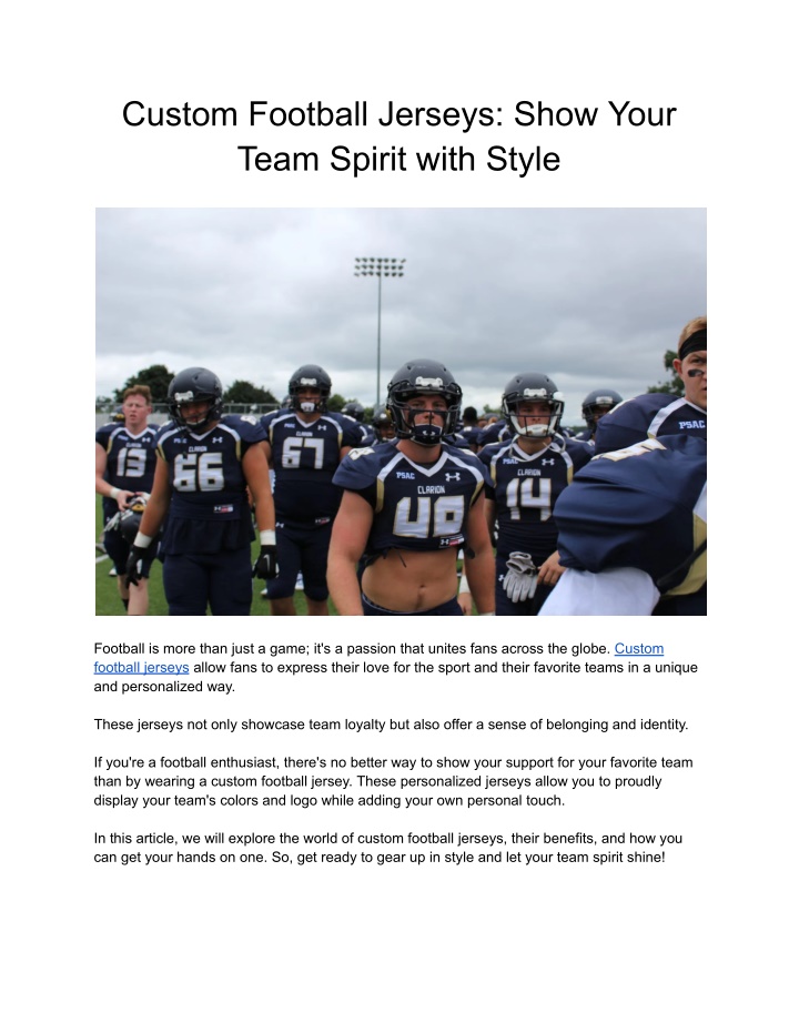 custom football jerseys show your team spirit