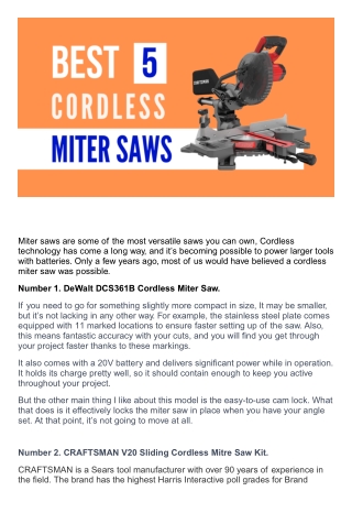Best Cordless Miter Saws (Top 5 Picks)