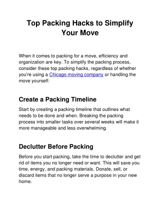 Top Packing Hacks to Simplify Your Move