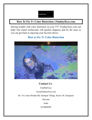 How To Fix Tv Color Distortion  Findmyfixes.com