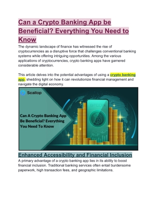 can a crypto banking app be beneficial everything