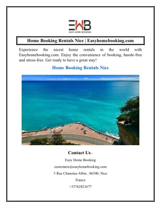 Home Booking Rentals Nice  Easyhomebooking.com