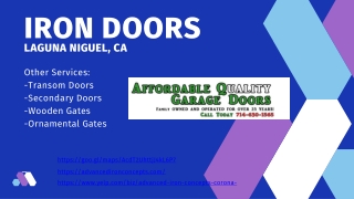 Iron Doors Contractor in Laguna Niguel, CA