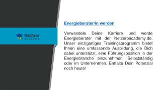 Werde Energieberater Netzeroacademy.de