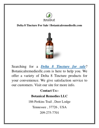 Delta 8 Tincture For Sale  Botanicalremediesllc