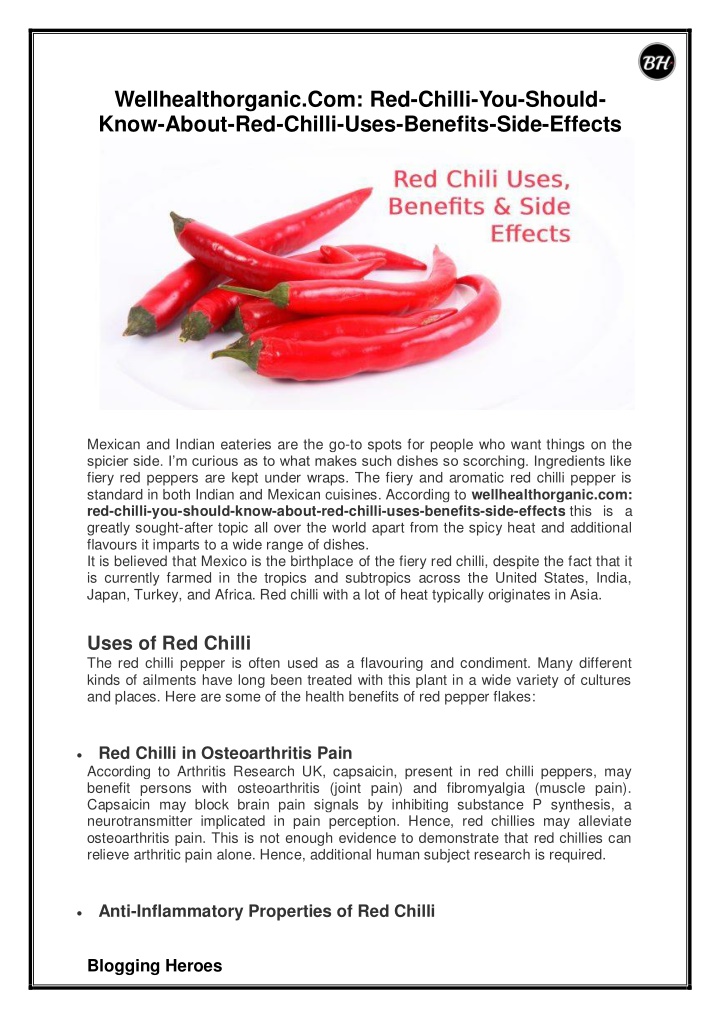 wellhealthorganic com red chilli you should know