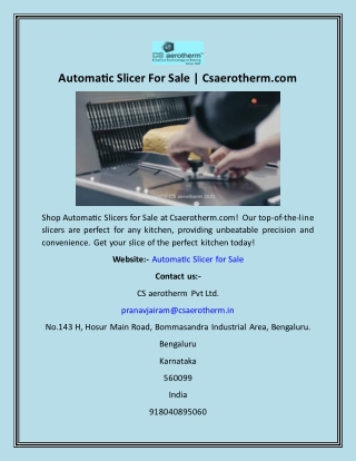 automatic slicer for sale csaerotherm com