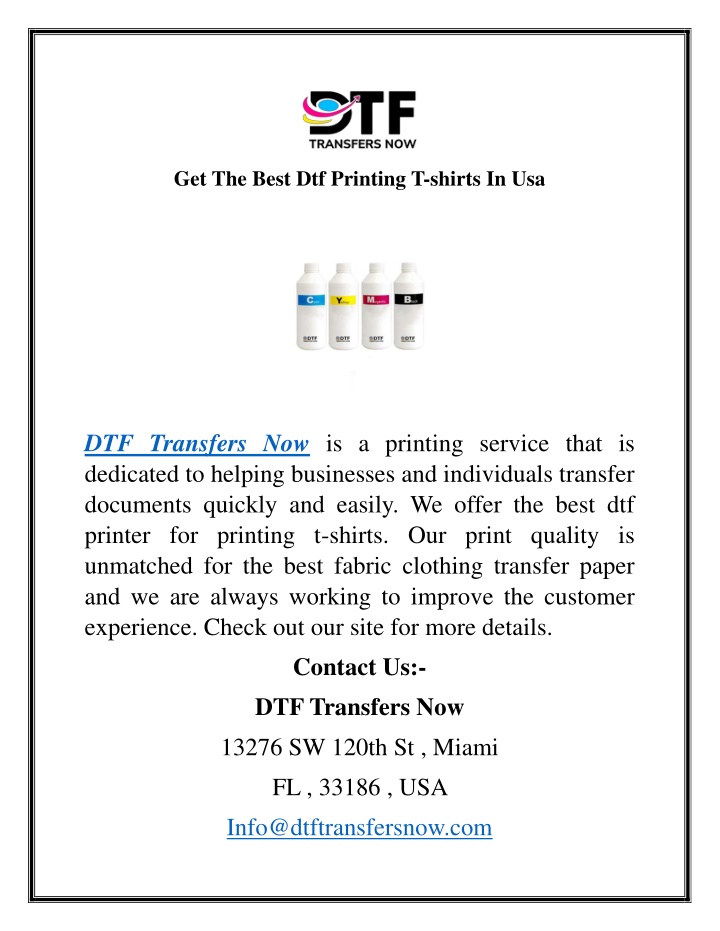 get the best dtf printing t shirts in usa