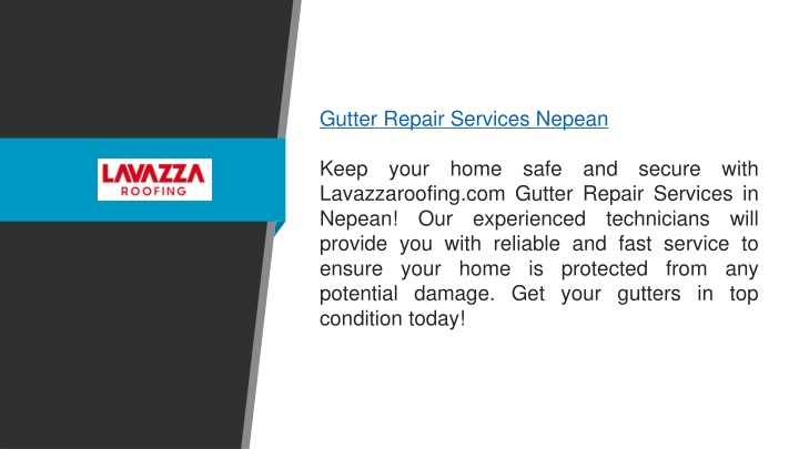 gutter repair services nepean keep your home safe