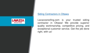 Siding Contractors In Ottawa Lavazzaroofing.com
