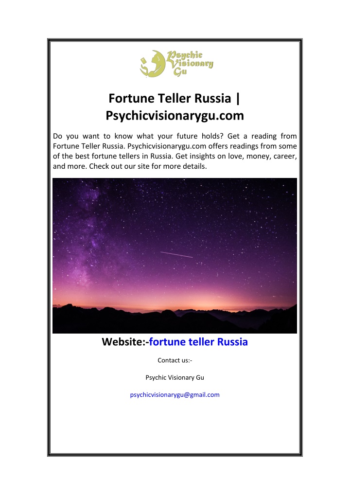 fortune teller russia psychicvisionarygu com